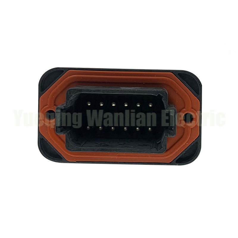 12 Pin DT15-12PB Schwarzer Automobilanschluss DT Gerade Pin PCB Montierkopf Draht an Bord Steckdose